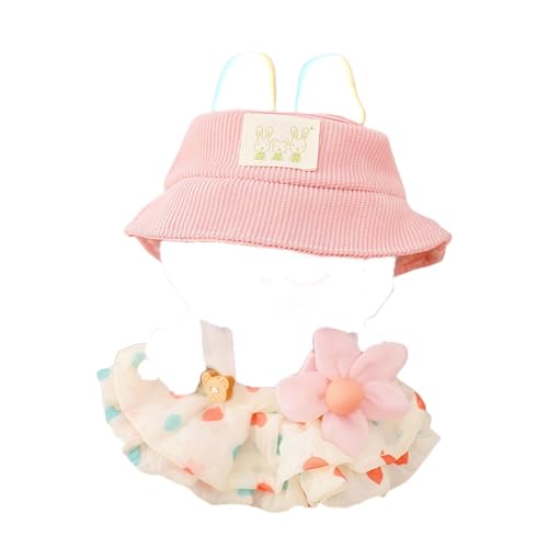 Puppenkleider-Set, 17 cm, 3-teiliges Kleid-Outfit-Set für 17 cm Puppenanzug, modischer schicker Hut & Kleidungszubehör für Puppen der 1. / 2. / 3. Generation, Hellbeige von NIEBYI
