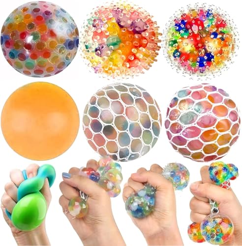 6 Stück Stressball Squeeze, Regenbogen Squeeze Bälle, Stressball Kinder,Mesh Stressbälle, Bunte Anti Stress Squeeze Traubenbälle für Kinder aus, Quetschball Spielzeug gegen Angst und ADHS 6 Stück Stressball Squeeze, Regenbogen Squeeze Bälle, Stressball Kinder,Mesh Stressbälle, Bunte Anti Stress Squeeze Traubenbälle für Kinder aus, Quetschball Spielzeug gegen Angst und ADHS von NIEEKRUN