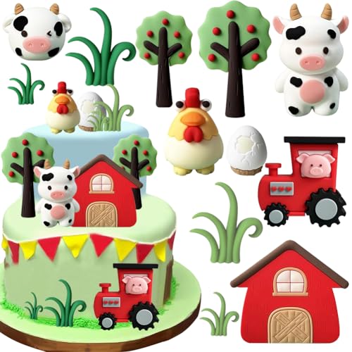 Bauernhof-Tier-Kuchendekoration, 12 Stück, Bauernhof-Tier-Kuchenaufsatz, Bauernhoftier-Figur, Bauernhoftiere, Partyzubehör für Bauernhof, Babyparty, Geburtstagsparty-Dekorationen Bauernhof-Tier-Kuchendekoration, 12 Stück, Bauernhof-Tier-Kuchenaufsatz, Bauernhoftier-Figur, Bauernhoftiere, Partyzubehör für Bauernhof, Babyparty, Geburtstagsparty-Dekorationen von NIEEKRUN