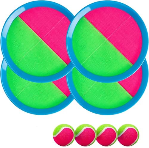 NIEEKRUN Klettballspiel, Klettballspiel für Kinder, Klett Ballwurfspiel Kinder mit 4 Fangscheiben und 4 Bällen, Strandspielzeug Klettball Wasserdicht für ab 3-10 NIEEKRUN Klettballspiel, Klettballspiel für Kinder, Klett Ballwurfspiel Kinder mit 4 Fangscheiben und 4 Bällen, Strandspielzeug Klettball Wasserdicht für ab 3-10 von NIEEKRUN