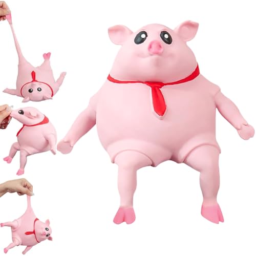 NIEEKRUN Schweine Anti Stress Spielzeug, Rosa Piggy Squeeze Toy, Stress Squeeze Spielzeug, Kreatives Dekompressions Pig, Angstspiel Anti Stress Spielzeug für Erwachsene und Kinder (15*15 500g) von NIEEKRUN