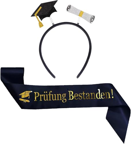 Prüfung Bestanden Schärpe Abschluss Schärpe Haarreif mit Absolventenhut Abschluss Geschenk Schwarz Gold Graduation 2025 Deko Abitur Schärpe für Abschlussfeiern Abschluss Abitur Graduation Party Deko Prüfung Bestanden Schärpe Abschluss Schärpe Haarreif mit Absolventenhut Abschluss Geschenk Schwarz Gold Graduation 2025 Deko Abitur Schärpe für Abschlussfeiern Abschluss Abitur Graduation Party Deko von NIEEKRUN