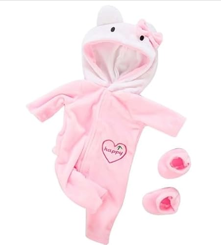 Puppen Kleidung Accessoires 43 cm Americal Girl Baby Puppen Cartoon Katze Kleidung Outfits Puppenkleidung Kostüm Kleider für 18 inch Baby Puppen (Rosa) von NIEEKRUN