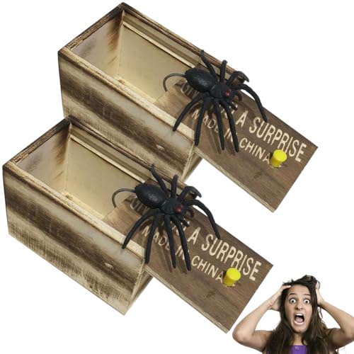 NIEEKRUN 2 Stück Spinne In Box, Spinne Streich Box Streich Spinne Scare Box Holz Prank Spider Scare Box, Streich Spinne Angst Box Scherzartikel Kinder Spinnen Spielzeug Box Holz für Erwachsene Kinder NIEEKRUN 2 Stück Spinne In Box, Spinne Streich Box Streich Spinne Scare Box Holz Prank Spider Scare Box, Streich Spinne Angst Box Scherzartikel Kinder Spinnen Spielzeug Box Holz für Erwachsene Kinder von NIEEKRUN