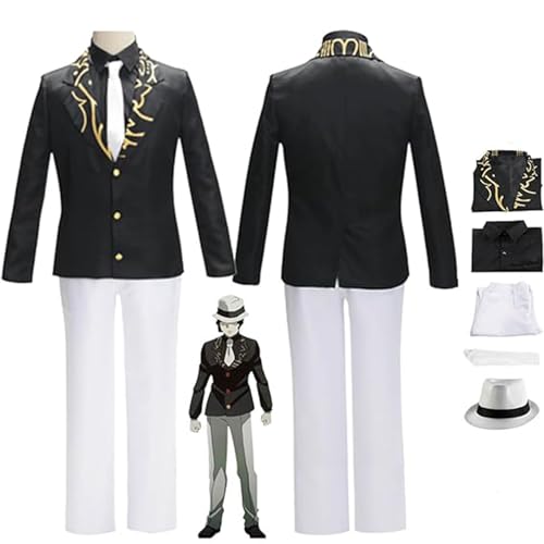 NIKKHO Dämonenjäger Cosplay Kostüm, Anime Charakter Kibutsuji Muzan Uniform Set, Halloween Bash Party Kostüm Set, für Männer und Frauen,Schwarz,L von NIKKHO