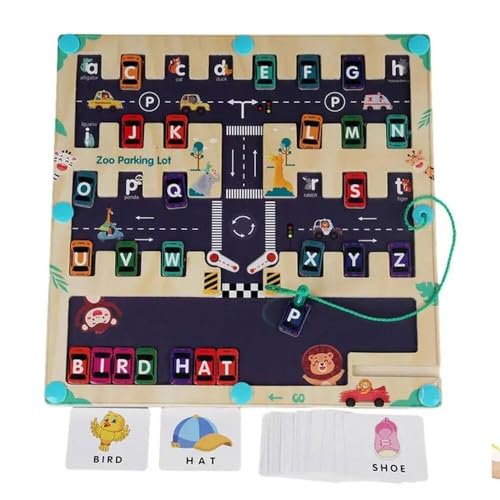 NIKSD Magnetisches Alphabet-Labyrinthbrett, Alphabet-Puzzle, Feinmotorik-Spielzeug, Alphabet Lernen (B) von NIKSD