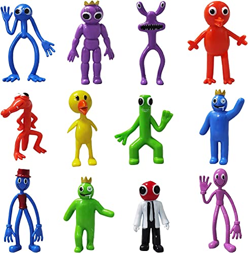 NILUTO 12 Stück Regenbogen-Gaming-Actionfiguren, Freund für Kinder, Halloween, Thanksgiving, Weihnachten, Geburtstag, Kuchendekoration für Kinder, Dekoration, Partyzubehör (PT22-01) von NILUTO