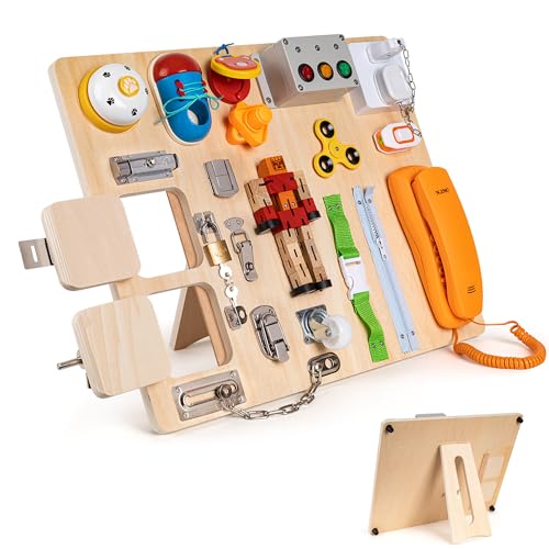 NILUTO Montessori Busy Board für Kleinkinder, 20-in-1 großes Busy Board für 1 2 3 4 Jahre alt beschäftigtes Brettspielzeug zum Anziehen Lernen, Spielzeug für 3 Jahre, Lernspielzeug für Kinder, NILUTO Montessori Busy Board für Kleinkinder, 20-in-1 großes Busy Board für 1 2 3 4 Jahre alt beschäftigtes Brettspielzeug zum Anziehen Lernen, Spielzeug für 3 Jahre, Lernspielzeug für Kinder, von NILUTO