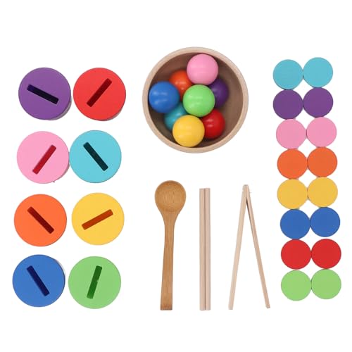 NINESHE Hölzerne Farbsortierpokal -Bildungsspielzeug für Kindergärtner Desktop -Spiel 8 Farben NINESHE Hölzerne Farbsortierpokal -Bildungsspielzeug für Kindergärtner Desktop -Spiel 8 Farben von NINESHE