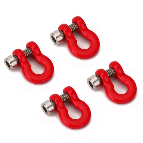 NINFE Teile aufrüsten Kompatibel Mit Axial Für SCX24 4PCS 7 * 10mm Metall Stoßstange D-Ring Abschlepphaken Für 1/24 RC Crawler Auto Upgrade Teile (Color : Red) von NINFE