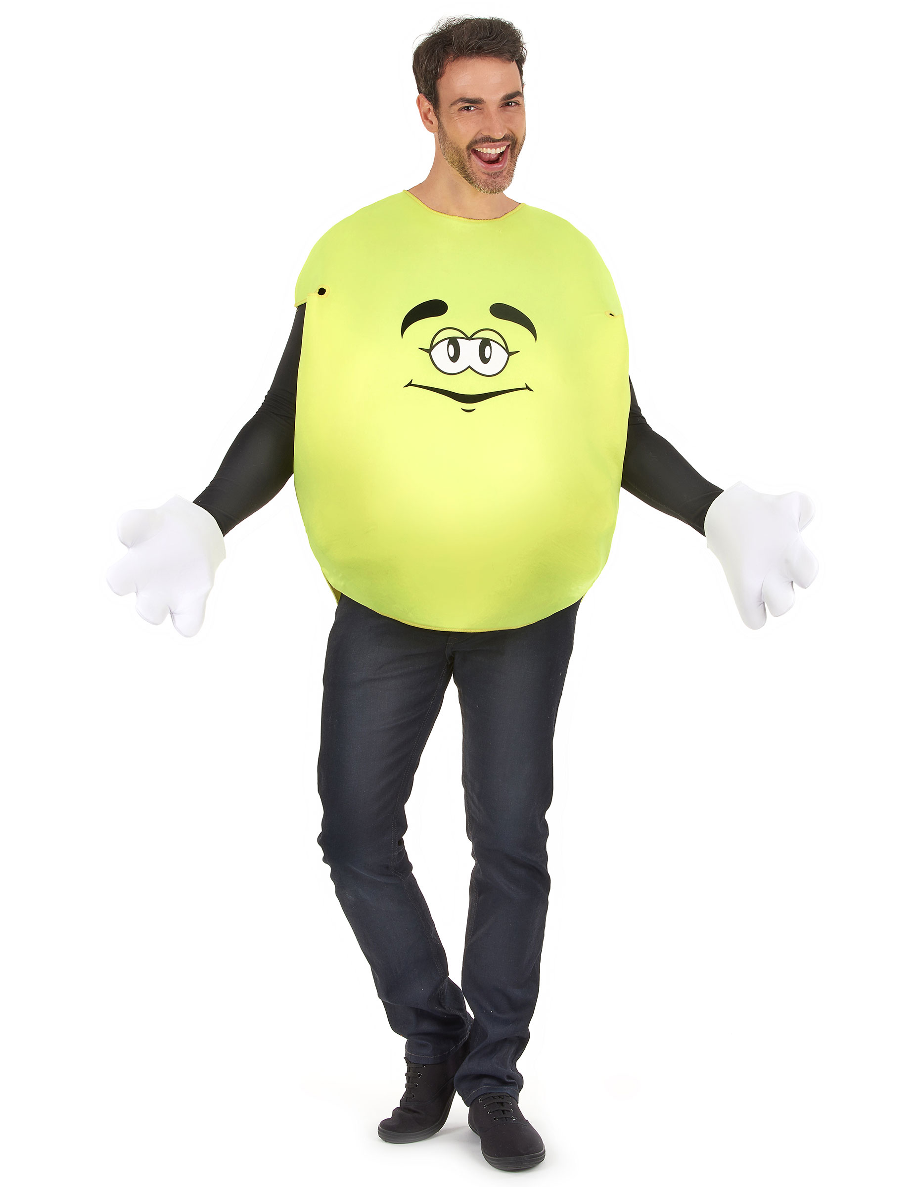 Gelbes Bonbon Unisex Kostüm gelb-weiss Gelbes Bonbon Unisex Kostüm gelb-weiss von KARNEVAL-MEGASTORE