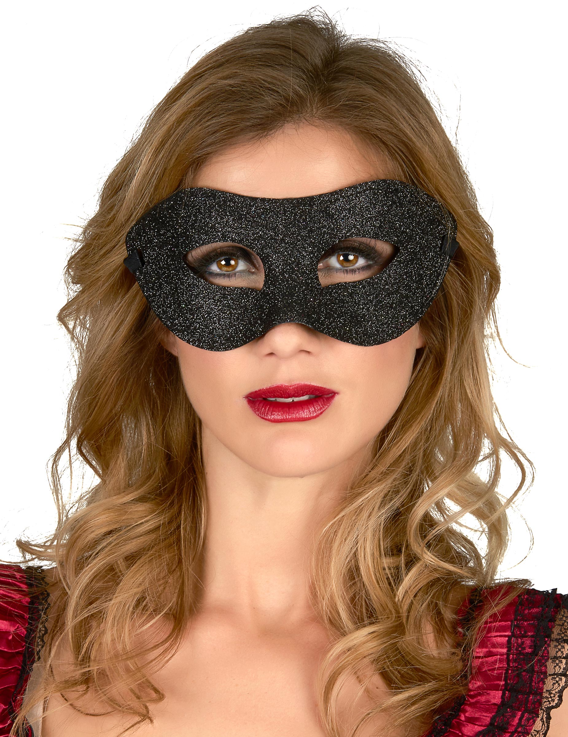 Glitter-Augenmaske schwarz von SMIFFY'S