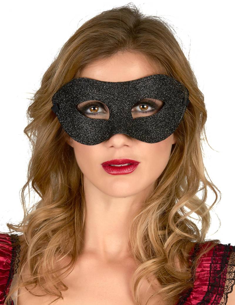 Glitter-Augenmaske schwarz von SMIFFY'S
