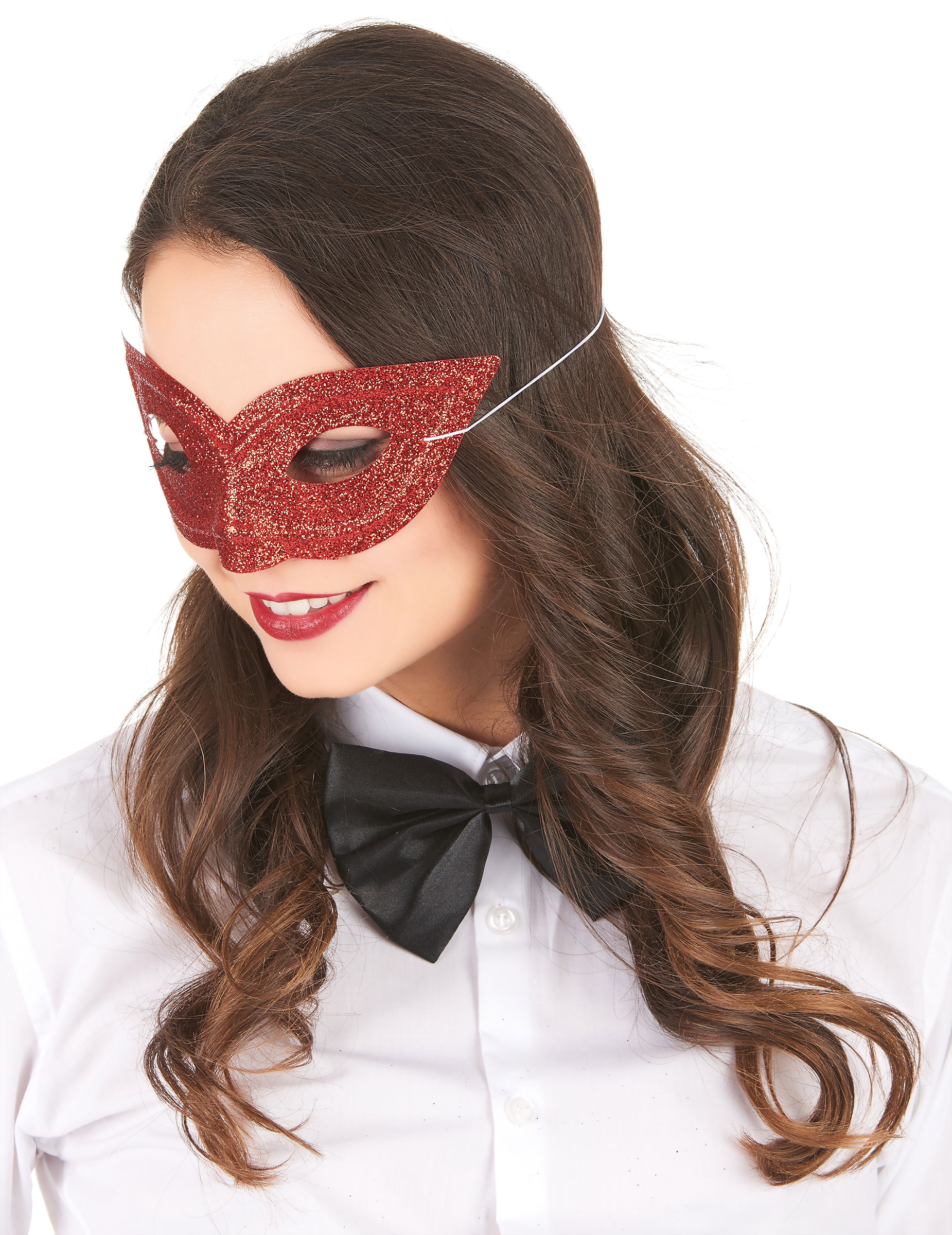 Glitzer-Damenmaske Augenmaske rot Glitzer-Damenmaske Augenmaske rot von KULTFAKTOR GmbH