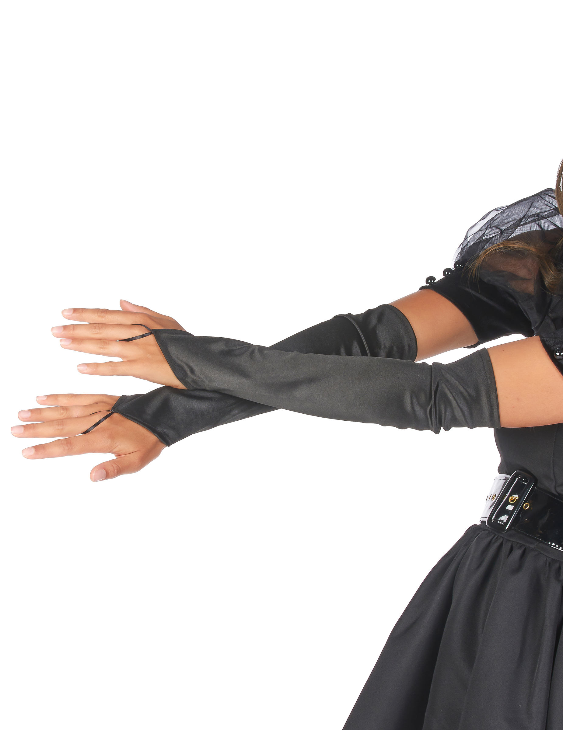 Handschuhe lang fingerlos schwarz Handschuhe lang fingerlos schwarz von KARNEVAL-MEGASTORE