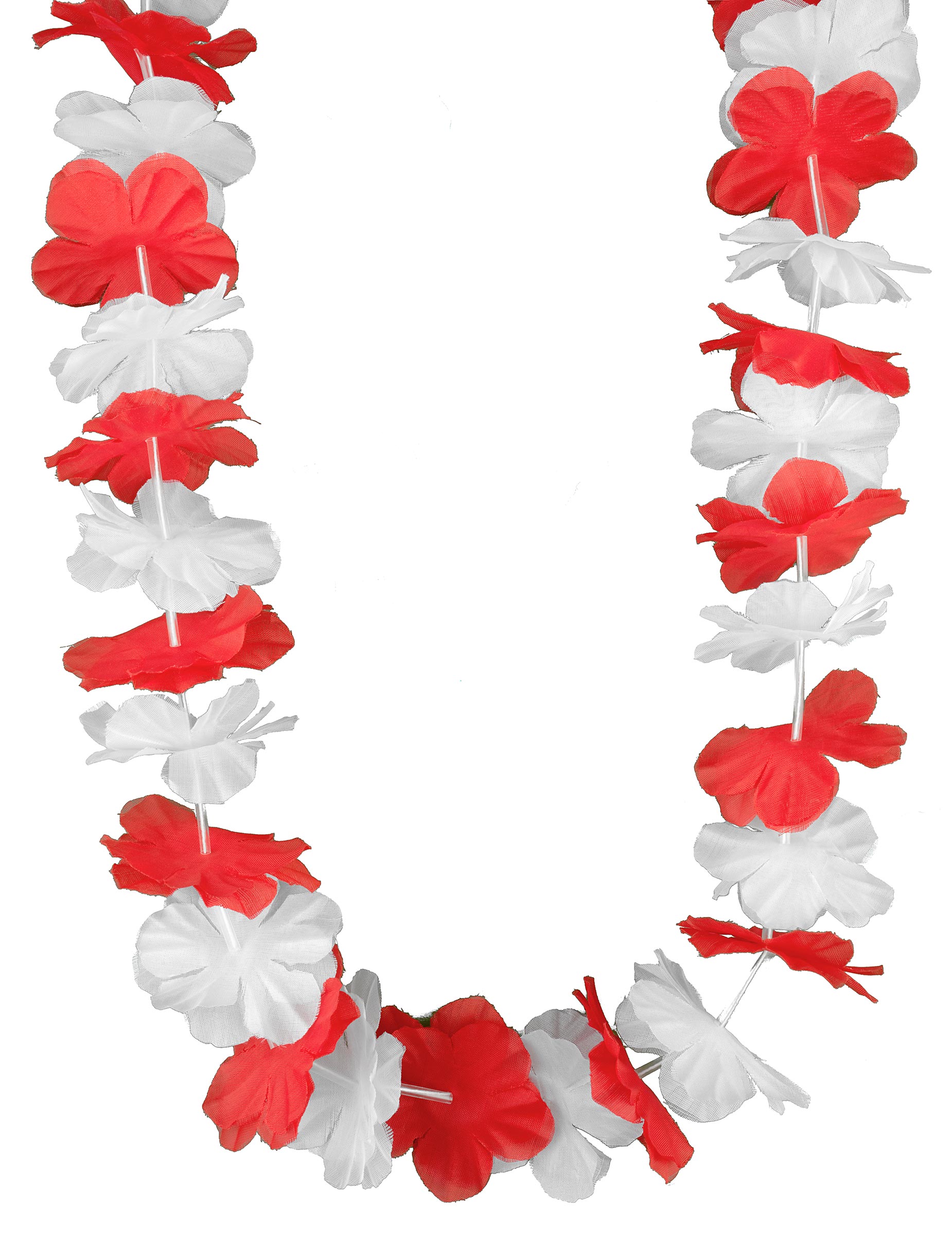 Hawaiikette mit Dänischen Landesfarben rot-weiss von KARNEVAL-MEGASTORE