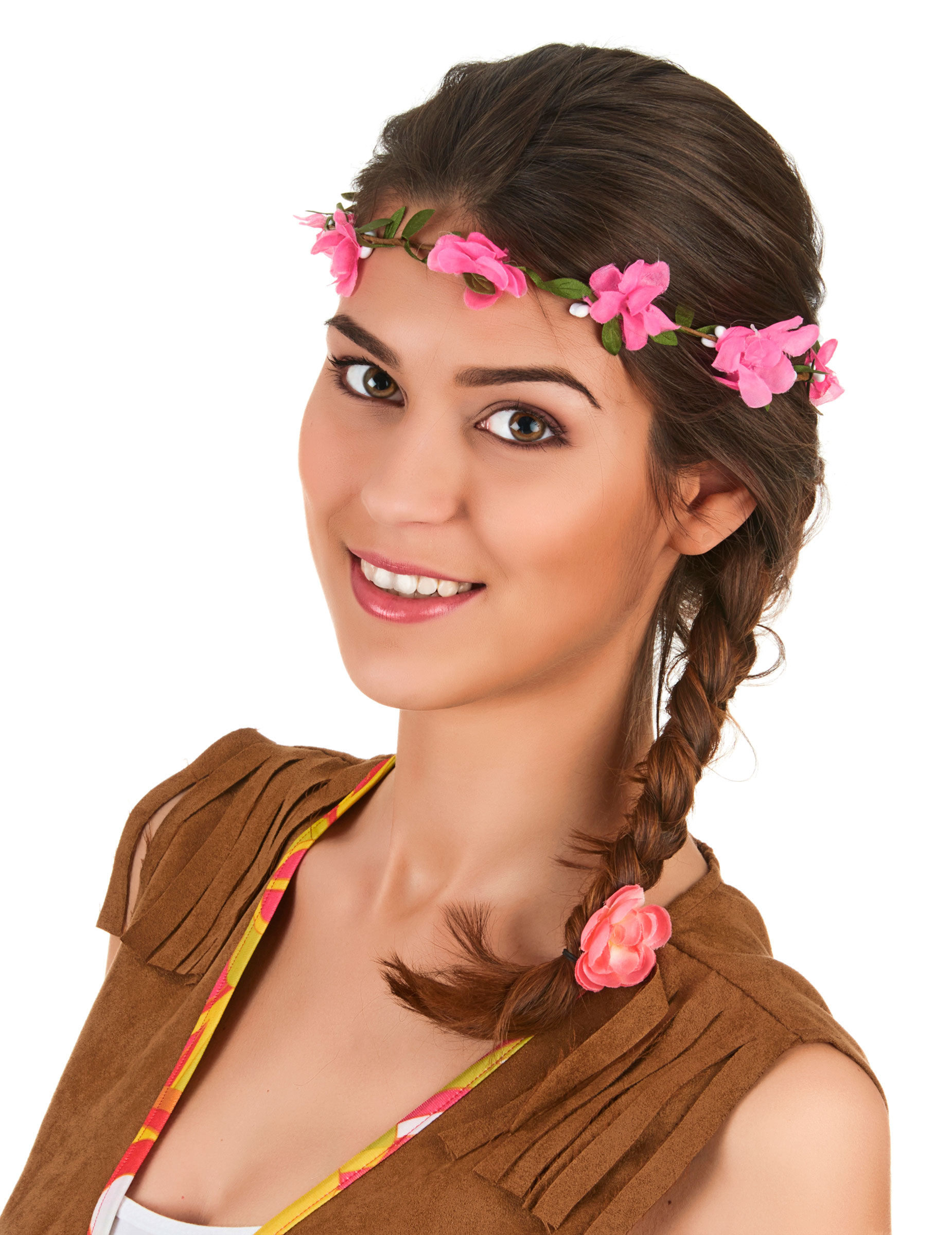 Hippie Blumenkranz Haarschmuck bunt Hippie Blumenkranz Haarschmuck bunt von KARNEVAL-MEGASTORE