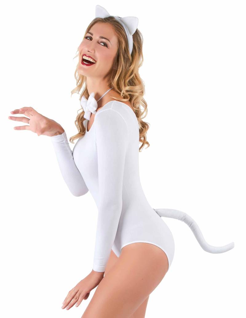 Katzen-Set 3-teilig weiss von KARNEVAL-MEGASTORE