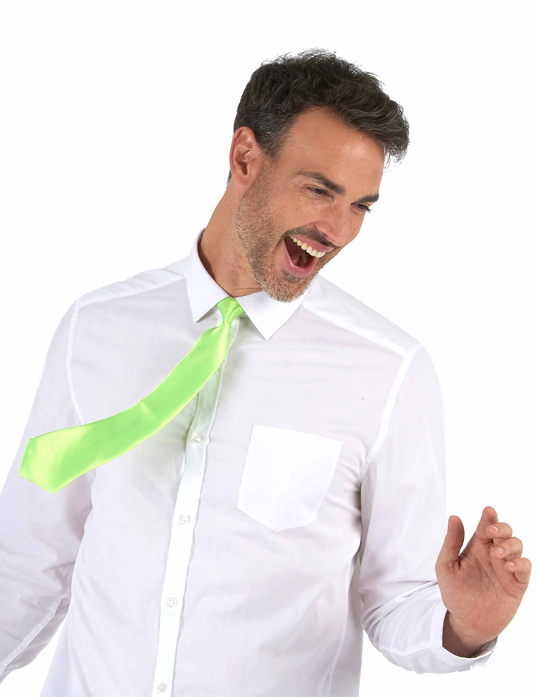 Krawatte Kostümaccesosoire neongrün von KARNEVAL-MEGASTORE