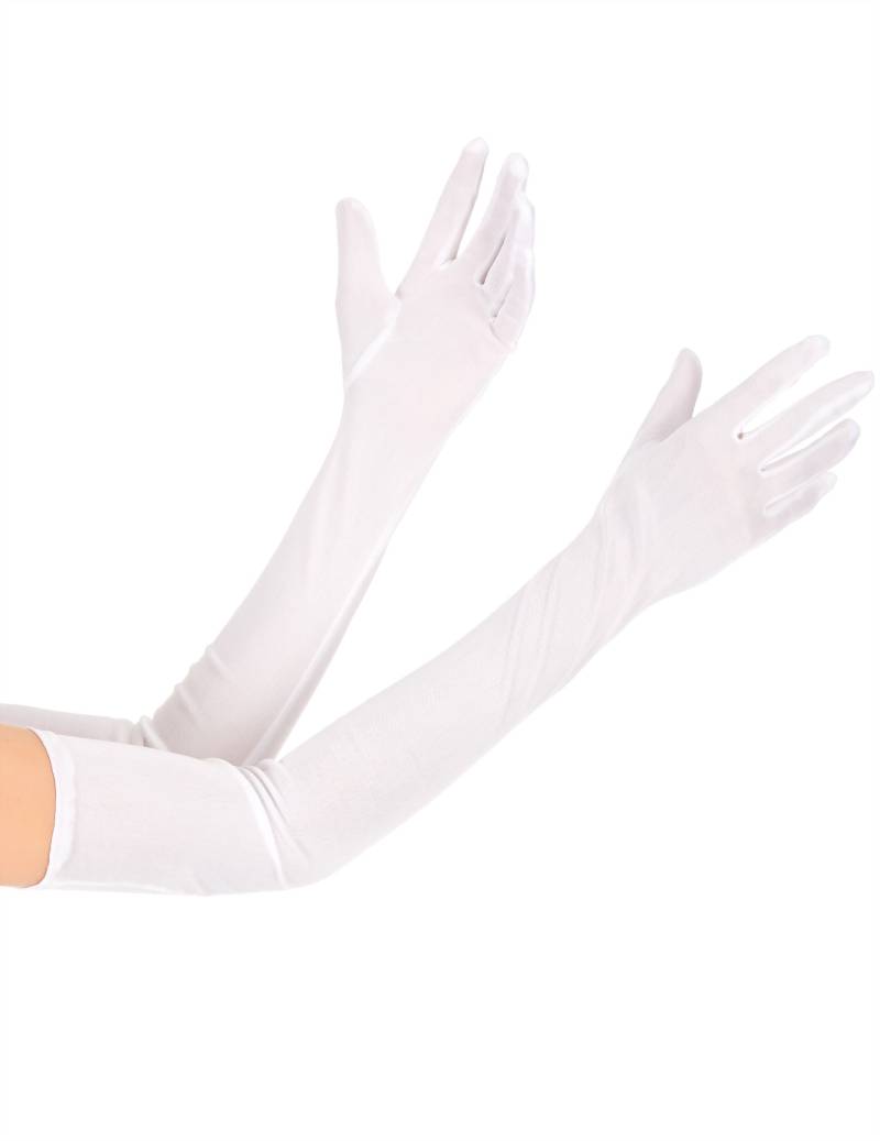 Lange Handschuhe weiss von KARNEVAL-MEGASTORE