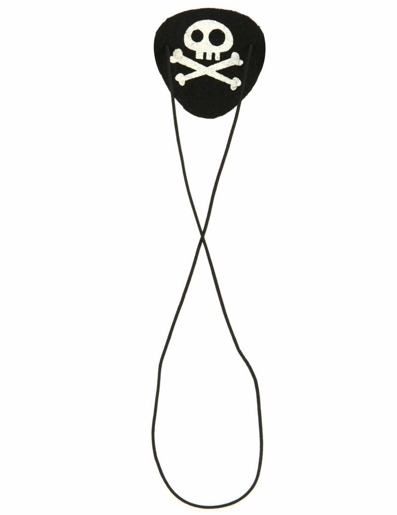 Piraten-Augenklappe Totenkopf für Kinder schwarz-weiss von KARNEVAL-MEGASTORE