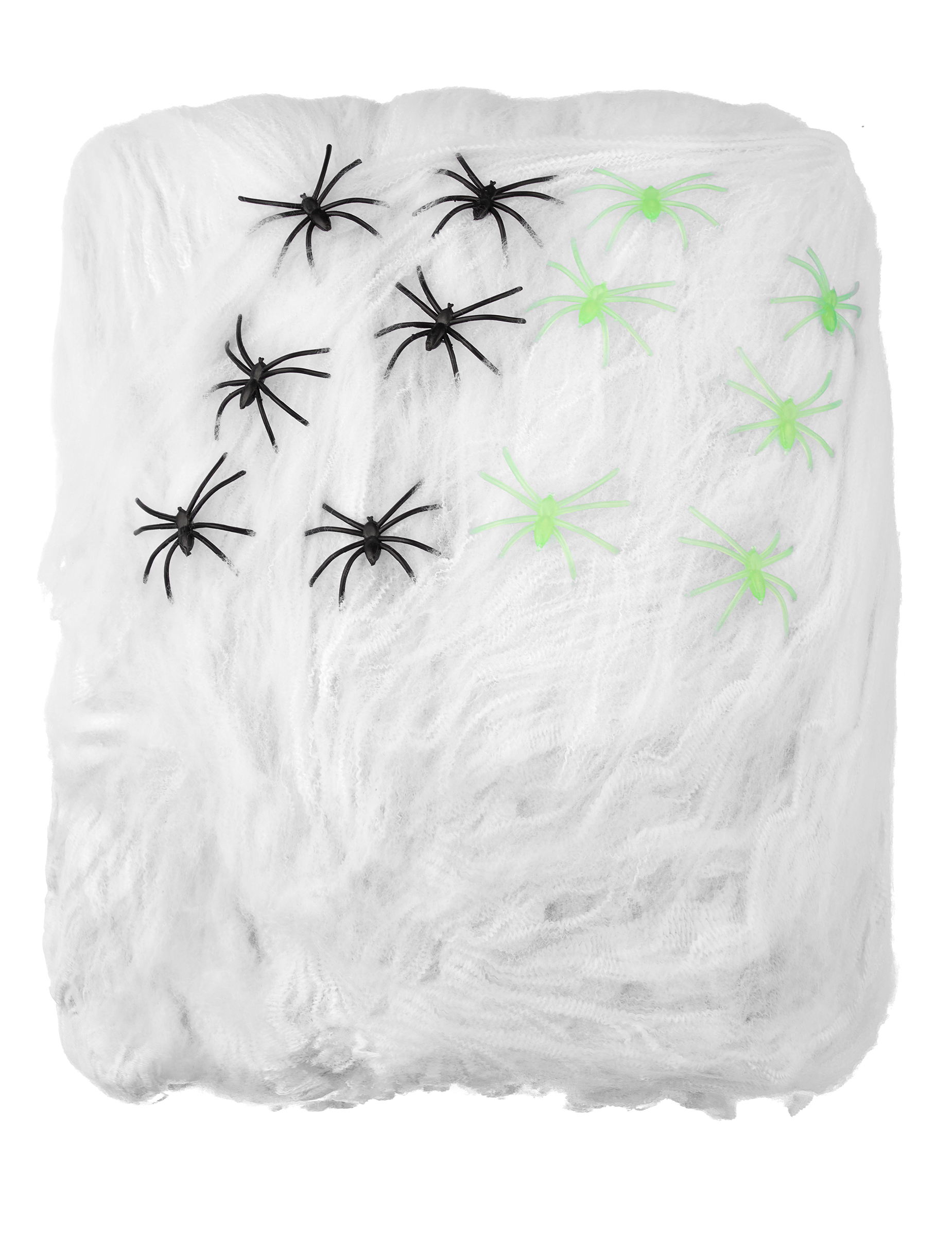 Riesen-Spinnennetz mit Spinnen Halloween-Deko weiss 150qm 500g von KARNEVAL-MEGASTORE