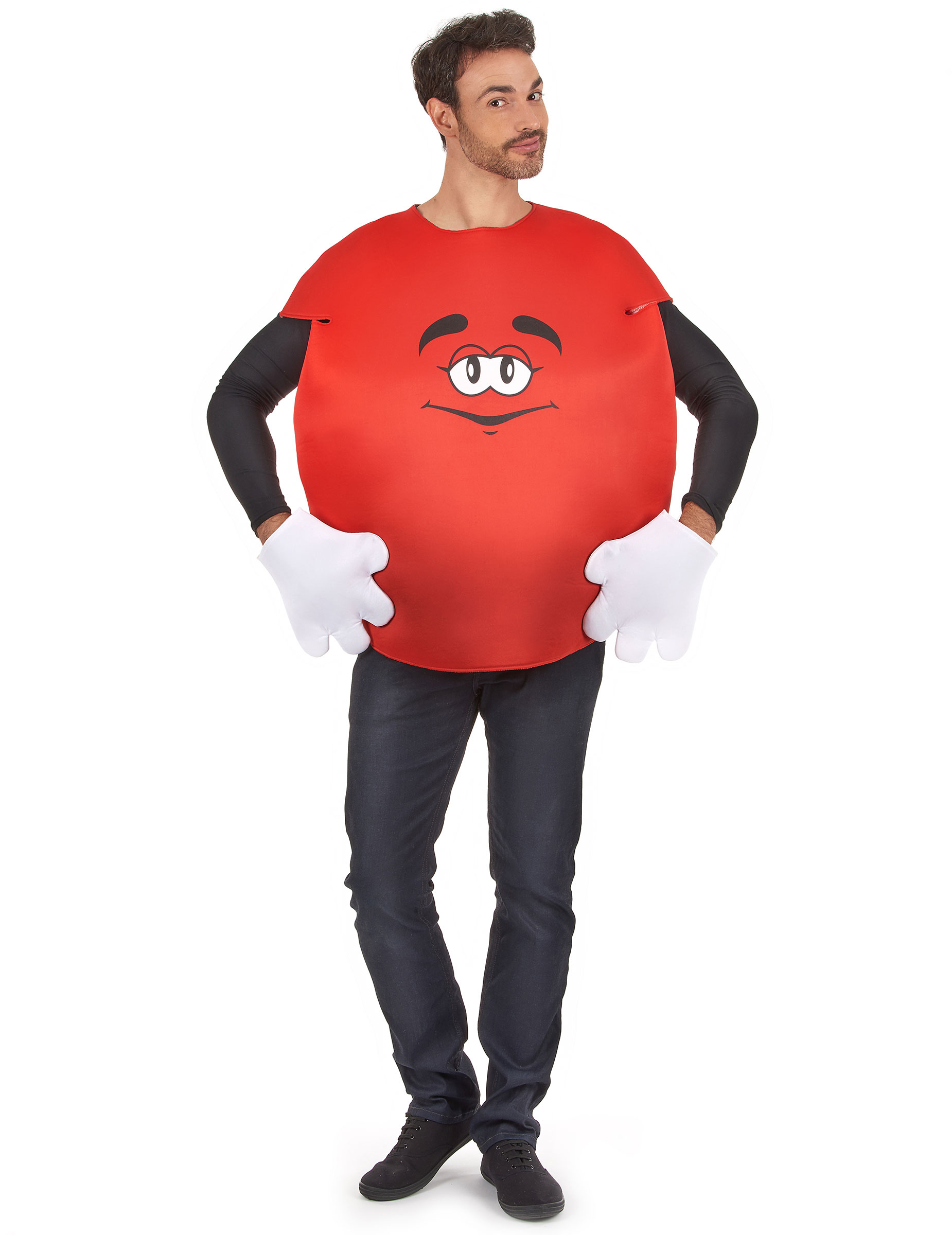 Rotes Bonbon Unisex Kostüm rot-weiss Rotes Bonbon Unisex Kostüm rot-weiss von KARNEVAL-MEGASTORE