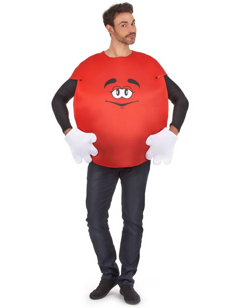 Rotes Bonbon Unisex Kostüm rot-weiss von KARNEVAL-MEGASTORE