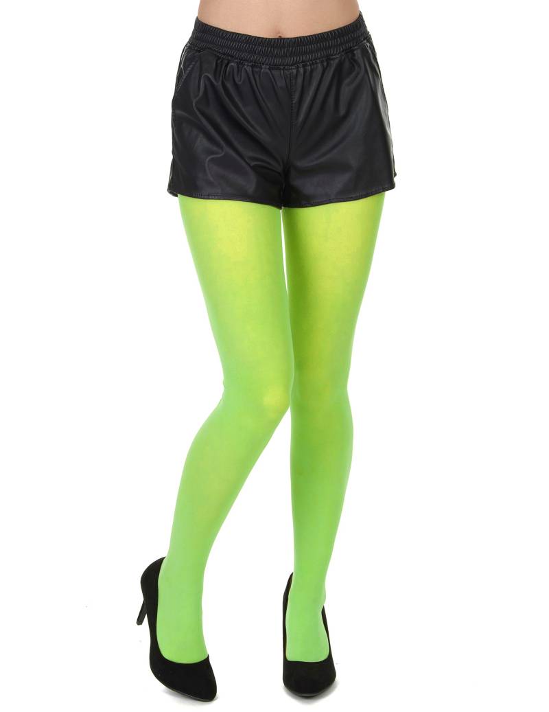 Strumpfhose Blickdicht 60 DEN neon grün von KARNEVAL-MEGASTORE