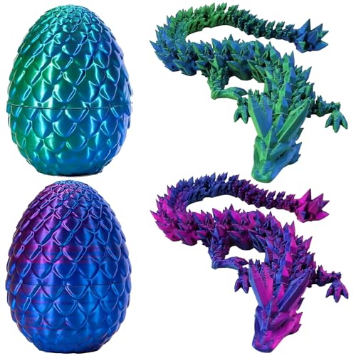 NINGYER 2 Stück Drachenei, Realistische Drachen Ei, Beweglicher 3D Gedruckter Drache, 3D Drache Ideal als Dekoration zu Hause und im Büro Oder Als Spielzeuggeschenk NINGYER 2 Stück Drachenei, Realistische Drachen Ei, Beweglicher 3D Gedruckter Drache, 3D Drache Ideal als Dekoration zu Hause und im Büro Oder Als Spielzeuggeschenk von NINGYER
