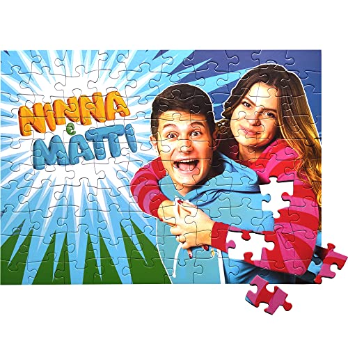 NINNA e MATTI 100 Teile Puzzle Einfach für Kinder, Thema Foto Blau, 52 x 38 cm von NINNA e MATTI