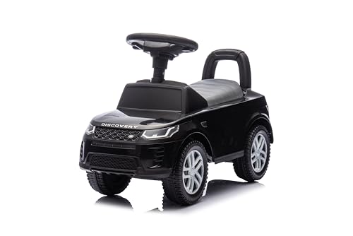 NINODOVAE Rutschauto für Kinder, Landrover lizenziert, mit Hupe und Staufach, 12-36 Monate (Schwarz) von NINODOVAE