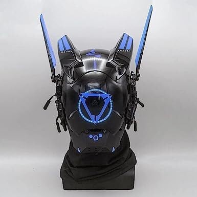 NINZER Halloween-Gesichtsmasken, Sci-Fi-Ritter-Helm, Vollgesichtsmaske, Cosplay for Männer (Color : Blue, Size : One size) von NINZER