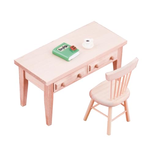 1 Set Miniature Dollhouse Furniture 1/12 Scale Accessories Include Wooden Dollhouse Table and Chair Simulation Book Desk Miniatures for AccessoriesMiniature Furniture 1 Set Miniature Dollhouse Furniture 1/12 Scale Accessories Include Wooden Dollhouse Table and Chair Simulation Book Desk Miniatures for AccessoriesMiniature Furniture von NIOMICO