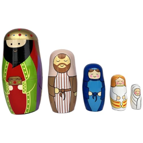 5Pcs/Set Nesting Dolls Stacking Wooden Russian Nesting Dolls with Painted Figure Pattern Smooth Finish Matryoshka Doll for Girls Boys' Birthday Gifts or Home DecorationNesting 5Pcs/Set Nesting Dolls Stacking Wooden Russian Nesting Dolls with Painted Figure Pattern Smooth Finish Matryoshka Doll for Girls Boys' Birthday Gifts or Home DecorationNesting von NIOMICO