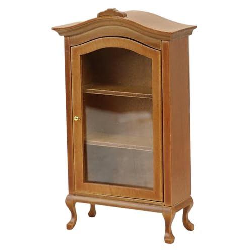 Dollhouse Bookshelf, Wooden Display Shelf Dollhouse Furniture Realistic 1 12 Scale Furniture 3 Shelves Bookshelf for DIY Dinning Accessories, BrownDollhouse von NIOMICO