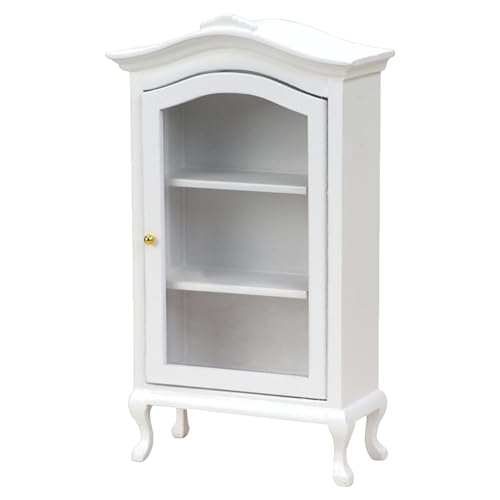 Dollhouse Bookshelf, Wooden Display Shelf Dollhouse Furniture Realistic 1 12 Scale Furniture 3 Shelves Bookshelf for DIY Dinning Accessories, WhiteDollhouse von NIOMICO