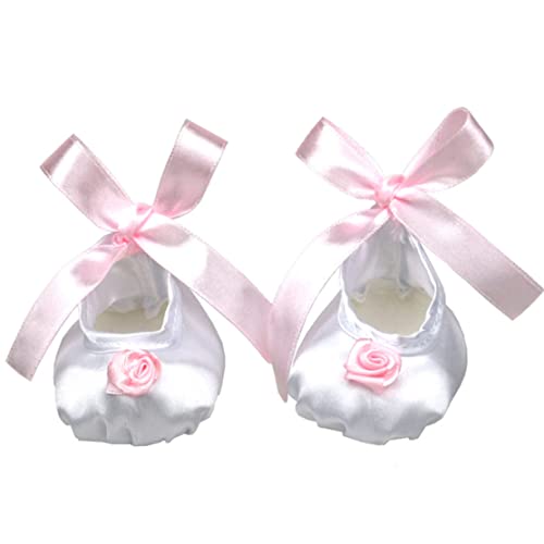 NIOMICO 18 Zoll Doll Dekor Schuhe Silk Puppenschuhe schöne Band Blume 1 Paar weiß 18 Zoll Tanz von NIOMICO
