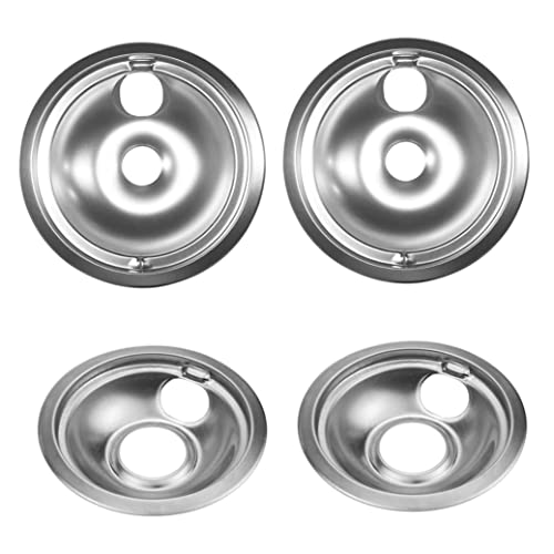 NIOMICO 4pcs Herdbrenner Tropfpfanne, 6 & 8 Zoll Brenner Tropf Pfannen, hitzebeständige Edelstahl-Elektroherd, leicht zu reinigende Ersatzpfanne NIOMICO 4pcs Herdbrenner Tropfpfanne, 6 & 8 Zoll Brenner Tropf Pfannen, hitzebeständige Edelstahl-Elektroherd, leicht zu reinigende Ersatzpfanne von NIOMICO