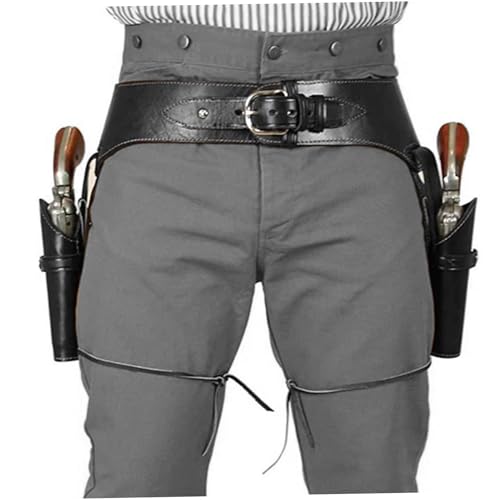 NIOMICO Cowboy -Waffengürtel PU Western Gürtel mit Doppelwaffe Revolverhalter, One Size Black Western Gürtel für Männer, Steampunk -Kostüm für Halloween -Cosplay -Partygürtel für Männer NIOMICO Cowboy -Waffengürtel PU Western Gürtel mit Doppelwaffe Revolverhalter, One Size Black Western Gürtel für Männer, Steampunk -Kostüm für Halloween -Cosplay -Partygürtel für Männer von NIOMICO