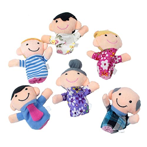 NIOMICO Fingerpuppen Set Cute Happy Family Member Style Soft Plüsch Baby Story Time Fingerpuppen für Kinder, Shows, Spielzeit, Schulen 6pcs/Set niedlich von NIOMICO