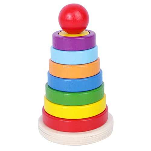 Spinning Stacker Toy 4 x 6 Inch Wooden Rainbow Stacker Geometric Round Baby Stacking Rings Learning Spinning Toys Safe Early Education Puzzle Assembly Toy for Girls & BoysSpinning Spinning Stacker Toy 4 x 6 Inch Wooden Rainbow Stacker Geometric Round Baby Stacking Rings Learning Spinning Toys Safe Early Education Puzzle Assembly Toy for Girls & BoysSpinning von NIOMICO
