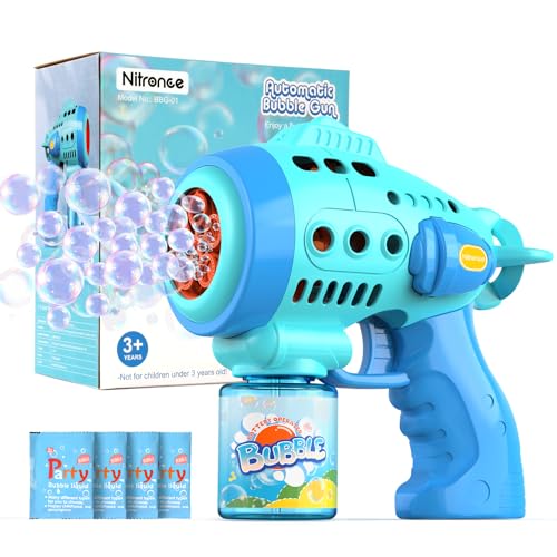 Nitronce Seifenblasenpistole mit 4 Stück Seifenblasenflüssigkeit, Seifenblasenmaschine für Kinder; Sommerspielzeug, Outdoor-Spielzeug, Osterkorbfüller, Geburtstagsgeschenk, Partygeschenke Nitronce Seifenblasenpistole mit 4 Stück Seifenblasenflüssigkeit, Seifenblasenmaschine für Kinder; Sommerspielzeug, Outdoor-Spielzeug, Osterkorbfüller, Geburtstagsgeschenk, Partygeschenke von NITRONCE