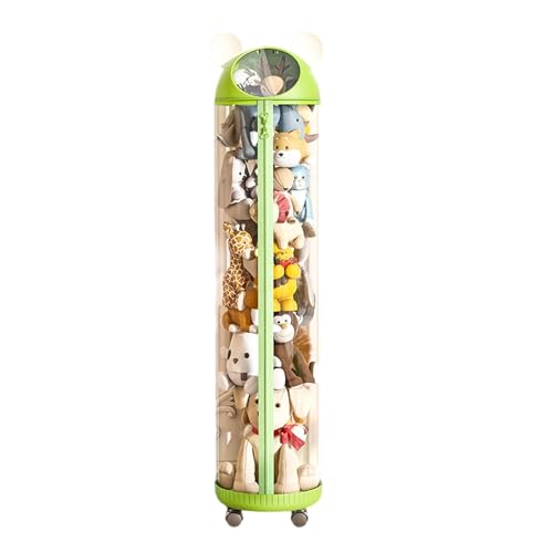 NIUSABOU Füllen Sie die Lagerung von Tieren, Plüschtier-Aufbewahrungsröhre, Mehrfarbig, 112–172 x 30 cm, mit oder ohne Räder(Green Pulley,142 * 30cm) von NIUSABOU