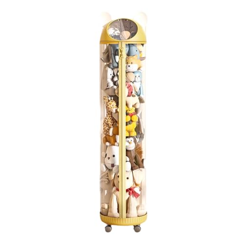 NIUSABOU Füllen Sie die Lagerung von Tieren, Plüschtier-Aufbewahrungsröhre, Mehrfarbig, 112–172 x 30 cm, mit oder ohne Räder(Yellow Pulley,142 * 30cm) von NIUSABOU