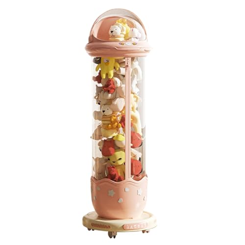 NIUSABOU Füllen Sie die Lagerung von Tieren, Vertikale Aufbewahrungsröhre for Stofftiere mit Reißverschlüssen Rosa 30x(172-175) cm(Pink with Wheels,30 * 172cm) von NIUSABOU