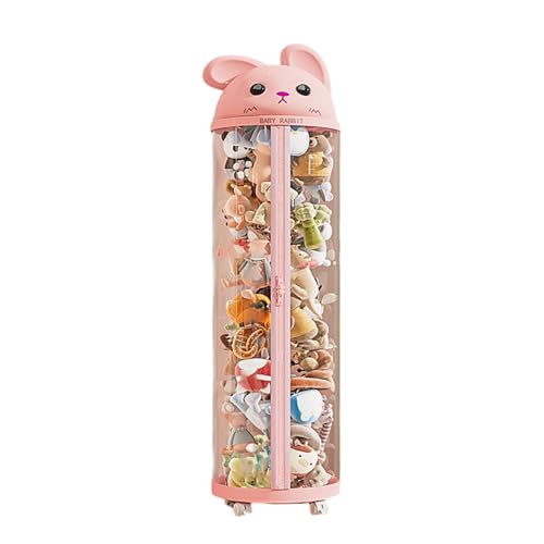 NIUSABOU Füllen Sie die Lagerung von Tieren, Vertikale transparente Spielzeug-Aufbewahrungsröhre for Plüschtiere, Weiß, Rosa, mehrere Größen(1004-pulley,140 * 38cm) von NIUSABOU