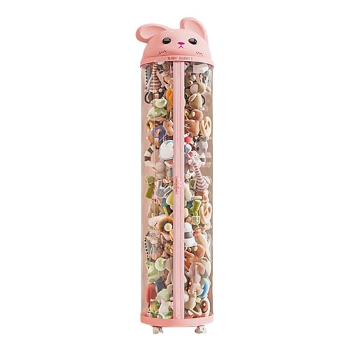 NIUSABOU Füllen Sie die Lagerung von Tieren, Vertikale transparente Spielzeug-Aufbewahrungsröhre for Plüschtiere, Weiß, Rosa, mehrere Größen(1004-pulley,170 * 38cm) von NIUSABOU