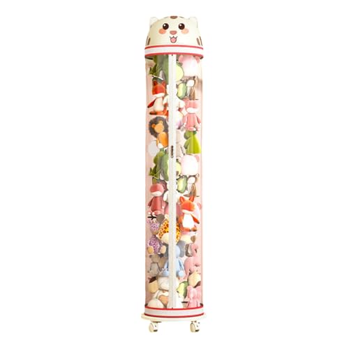 NIUSABOU Füllen Sie die Lagerung von Tieren, Weiße transparente Aufbewahrungsröhre for Stofftiere mit Schiebedeckel, mehrere Größen(White-Wheel,150cm*26cm) von NIUSABOU