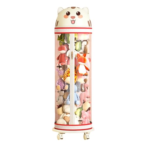 NIUSABOU Füllen Sie die Lagerung von Tieren, Weiße transparente Aufbewahrungsröhre for Stofftiere mit Schiebedeckel, mehrere Größen(White-Wheel,90cm*26cm) von NIUSABOU